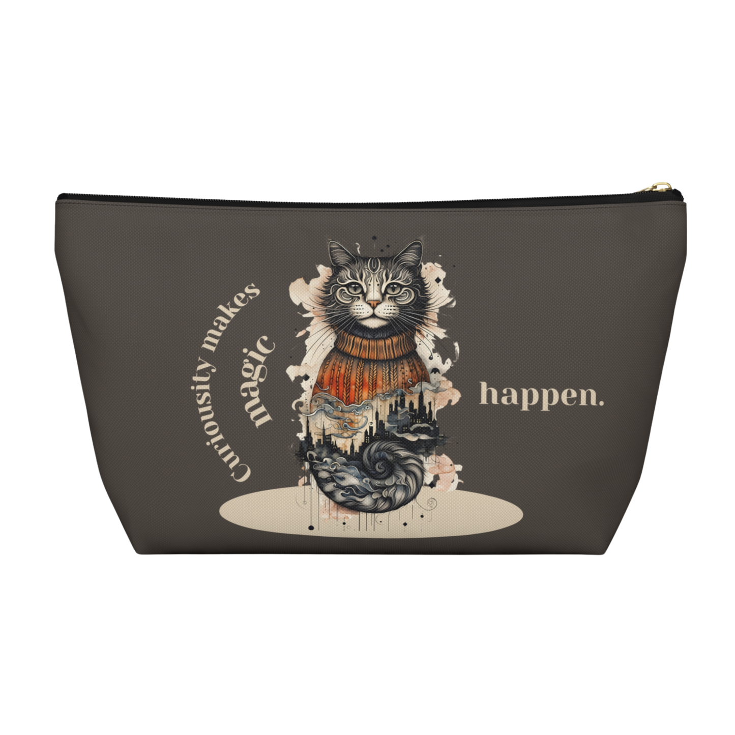 "Curiosity makes magic happen." Personalized Accessory Pouch