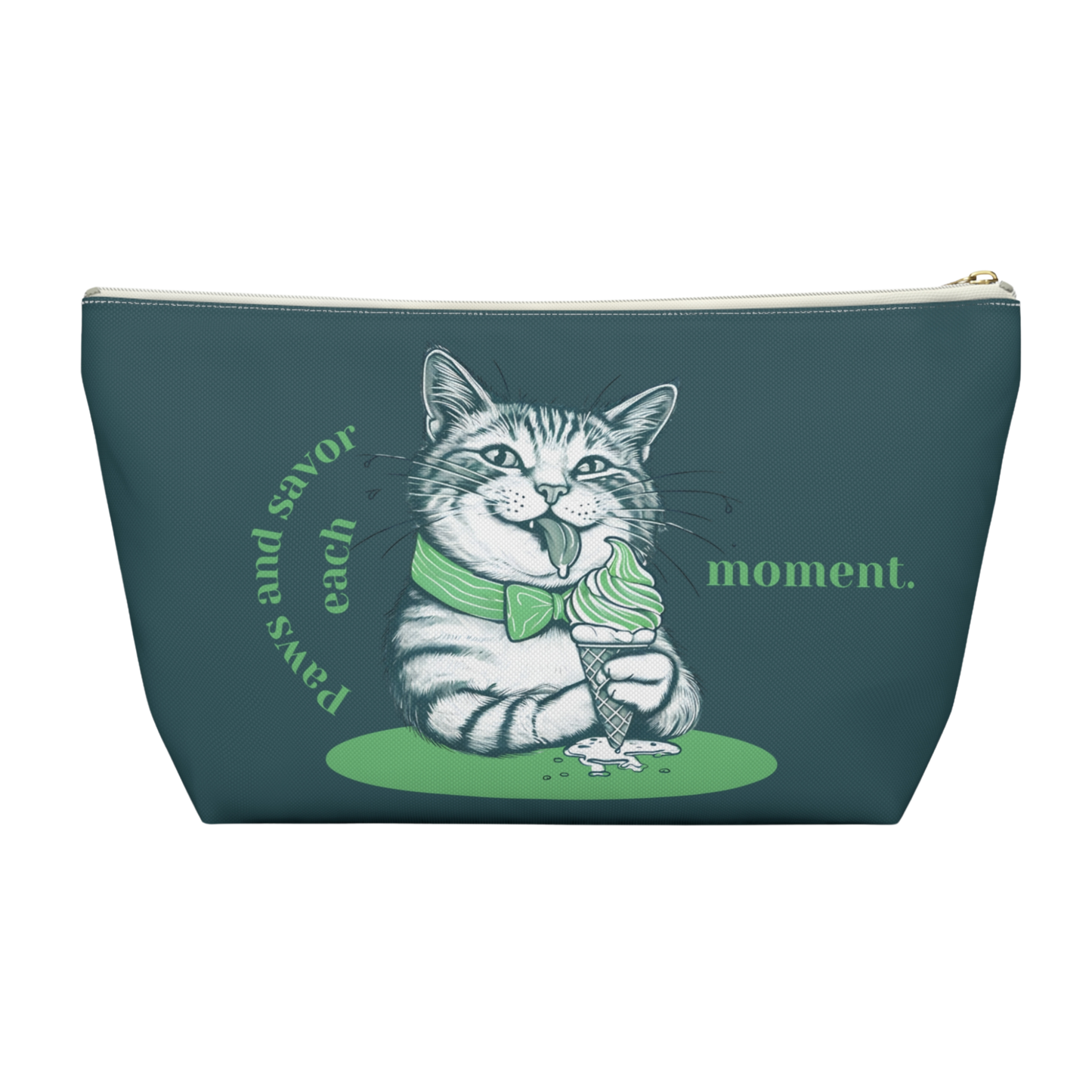 "Paws and savor each moment." Personalized Accessory Pouch