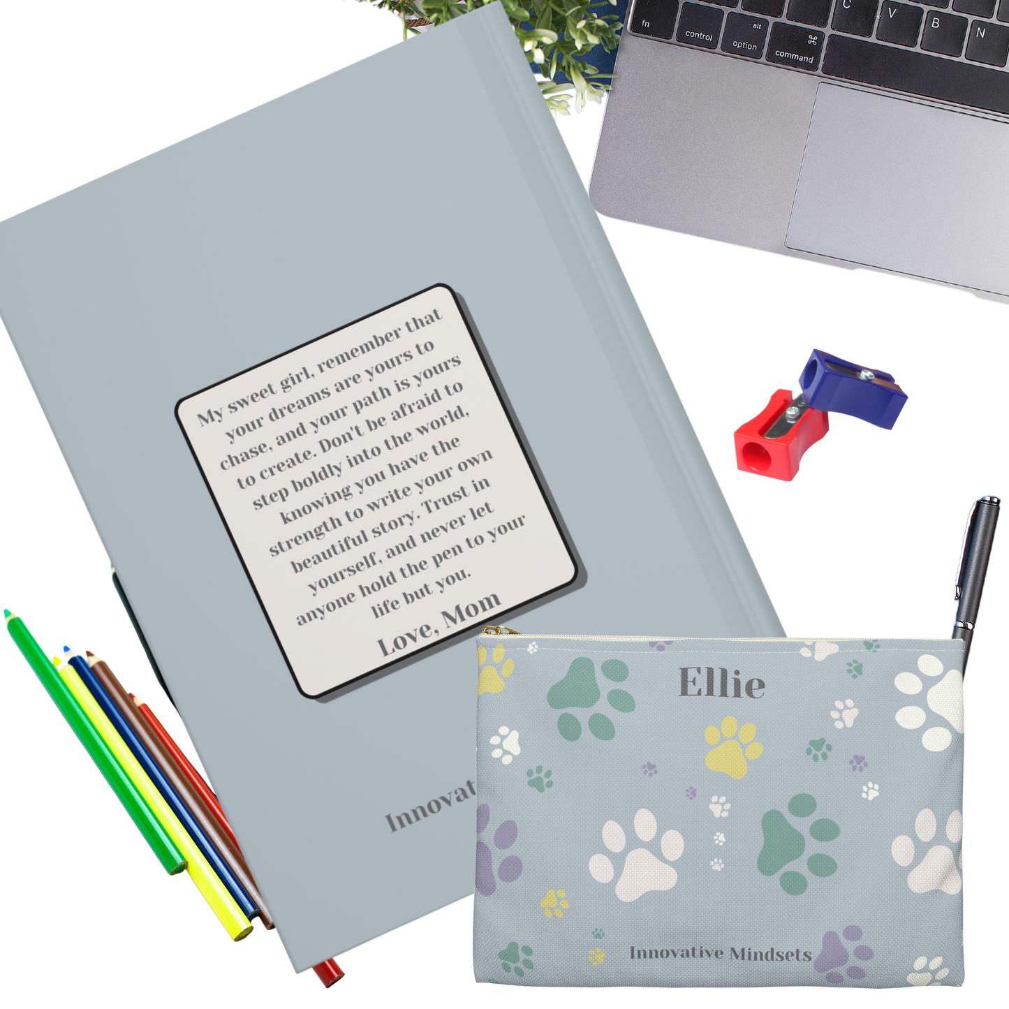 "Write your own story" Personalized Pencil Case & Accessory Pouch