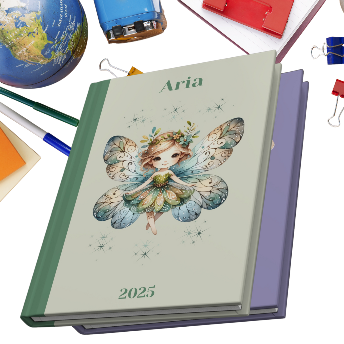 "Shimmer with kindness wherever  you go." 2025 Personalized Hardcover Fairy Journal