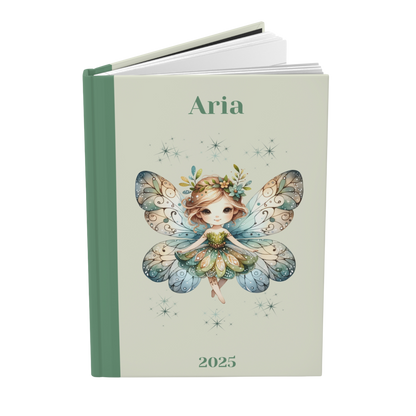 "Shimmer with kindness wherever  you go." 2025 Personalized Hardcover Fairy Journal