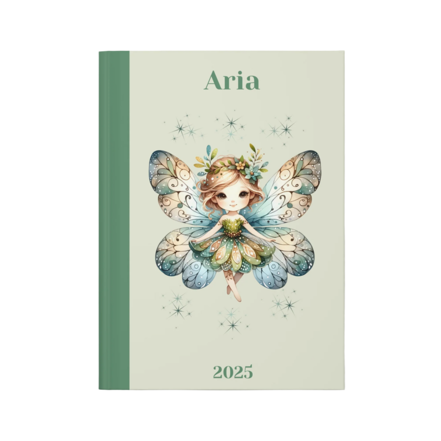 "Shimmer with kindness wherever  you go." 2025 Personalized Hardcover Fairy Journal