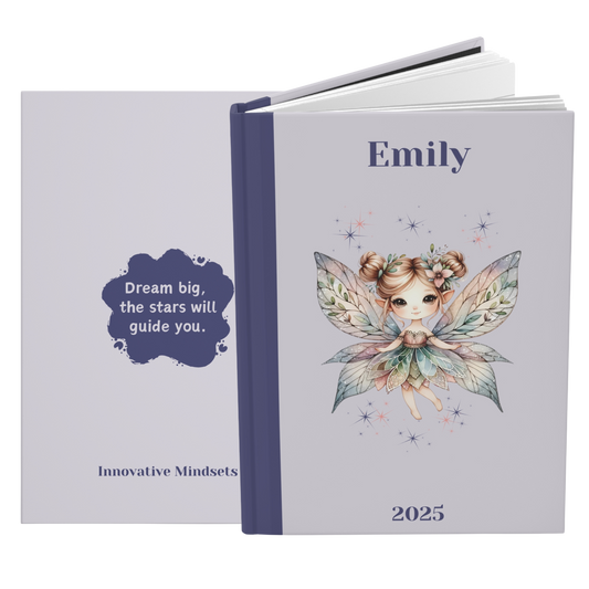 "Dream big,  the stars will guide you." 2025 Personalized Hardcover Fairy Journal