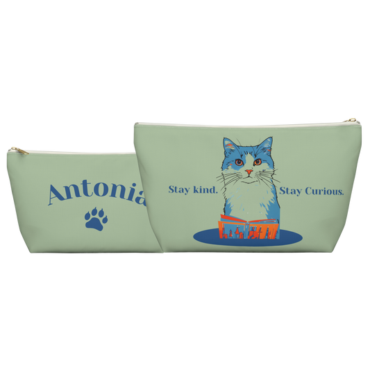 "Stay kind. Stay curious." Personalized Accessory Pouch