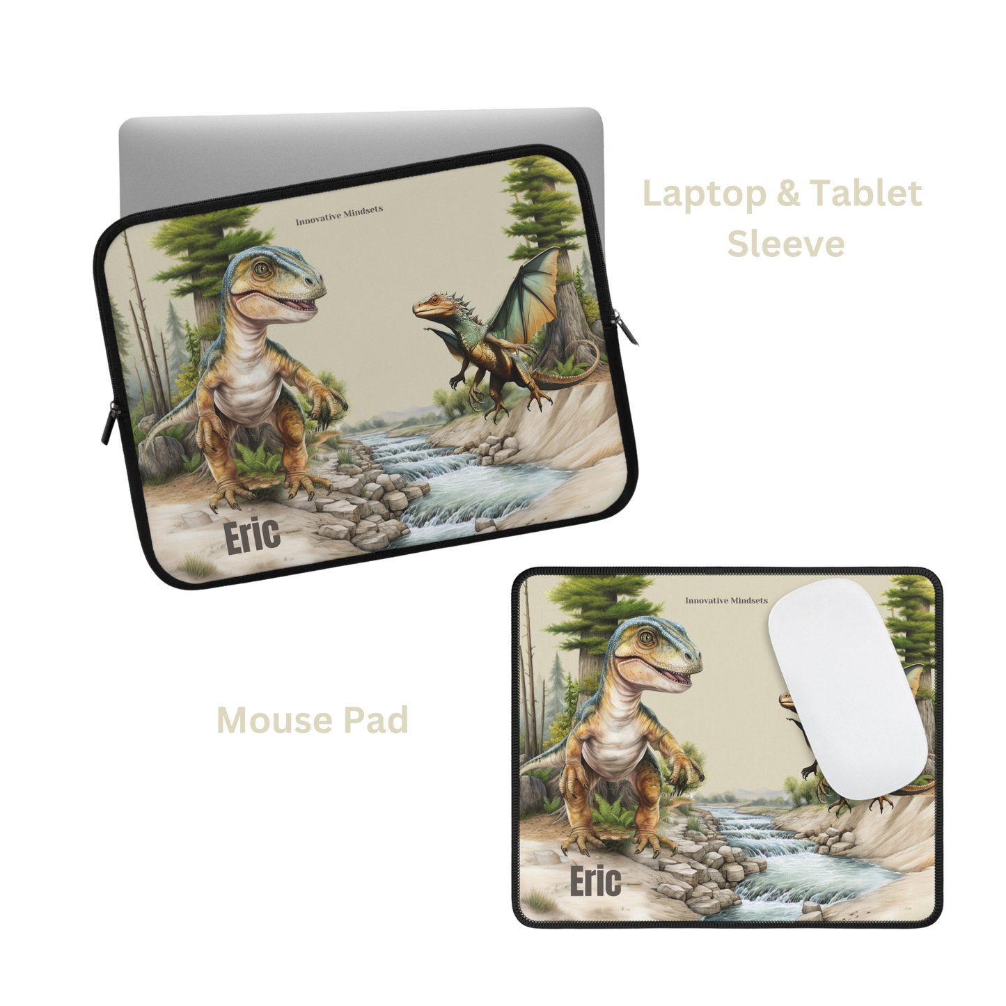 Personalized Dinosaur Laptop & iPad Sleeve